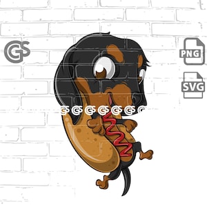 Hot Weiner Dog! - SVG PNG Graphic T-Shirt design, Cricut Vector, Urban, Puppy Dachshund, Sublimation svg Download