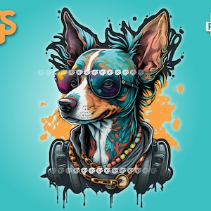 Hip Graffiti Dog PNG - Calcomanía para camiseta de cachorro Archivo digital, Amante de perros, Mamá, Papá, Ropa urbana, Sublimación, diseños PNG