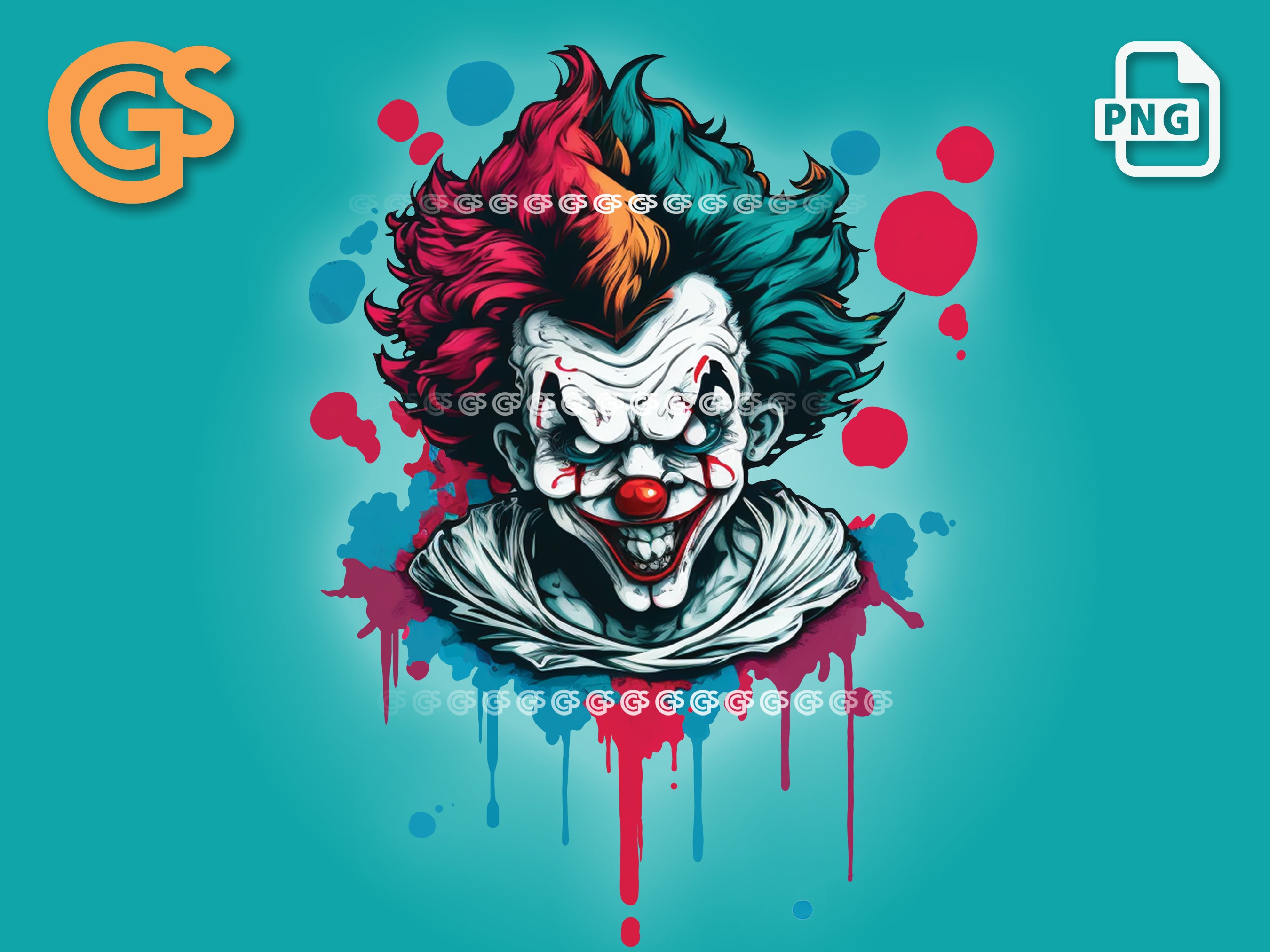 Creepy Graffiti Clown, PNG File - Trippy Graffiti Digital T