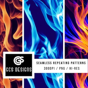 Seamless PNG Fire Flames - Seamless Pattern Repeating Design File, Digital Paper, Sublimation Background PNG, Fabric Patterns