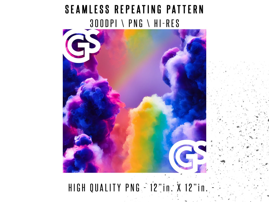 Digital Paper Rainbow Clouds - Seamless Pattern Repeating Design File ...