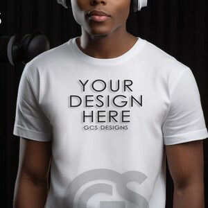 White Tshirt Mockup | Music Studio Model Shirt Mockup | Digital Mockup | Template T Shirt Mockup | Digital Download