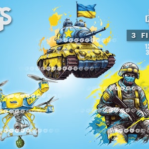 Glory to Ukraine Bundle (3) PNG | Slava Ukraine TShirt Sticker Digital File, War Urban Streetwear Sublimation, Flag