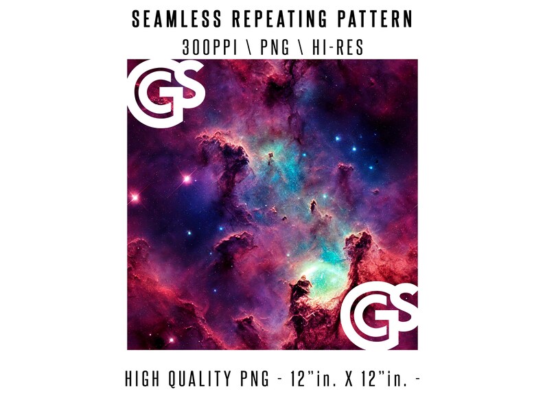Seamless PNG Space Clouds - Seamless Pattern Repeating Design File ...