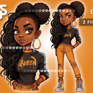 Afro Puff Queen  - PNG Afro African American Queen, TShirt Design, Fashion Woman Melanin, Sublimation, Black Girl Magic