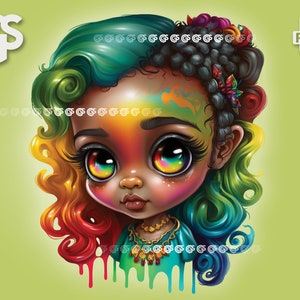Rainbow Black Girl PNG | Afro African American Queen, TShirt Design, Woman Melanin, Sublimation , Black Girl Magic, pngs designs