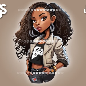 Boss Black Girl  - PNG Afro African American Queen, TShirt Design, Woman Melanin, Sublimation , Black Girl Magic, pngs designs