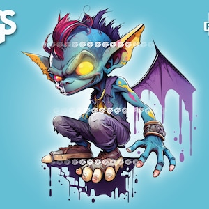 Creepy Gargoyle PNG | Angels T-Shirt Sticker Digital File, Mythical Creatures, Urban Streetwear Sublimation, Monster