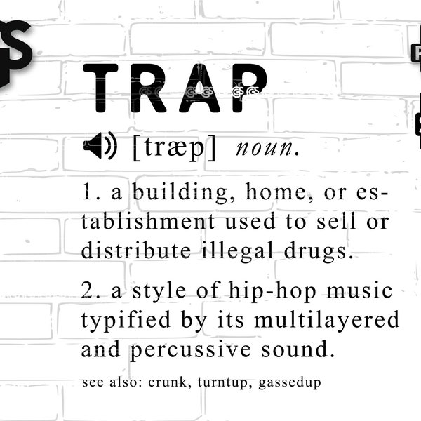 Trap Definition SVG PNG | Slang Quote, Urban Streetwear Tshirt Design, Hip Hop Shirt, Tumbler Clipart