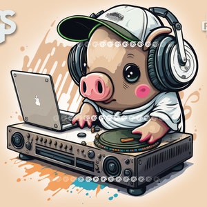 Cooles Graffiti Schwein PNG - T-Shirt Aufkleber Digitale Datei, Ferkel Mama Papa Liebhaber, Urban Streetwear Sublimation, Pngs Designs