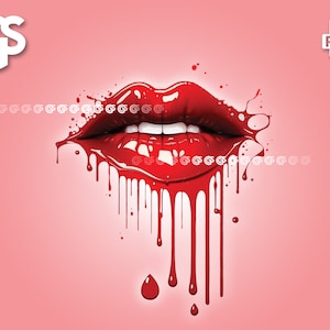 Sexy Red Lips PNG | Dripping Graphic T-Shirt Digital File, Graffiti, Urban Sublimation, Kiss Lips, pngs designs