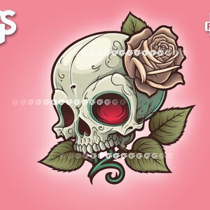 Skulls and Roses PNG File - for Shirts & Cups Mugs, Hearts Sublimation Digital T-Shirt, pngs designs