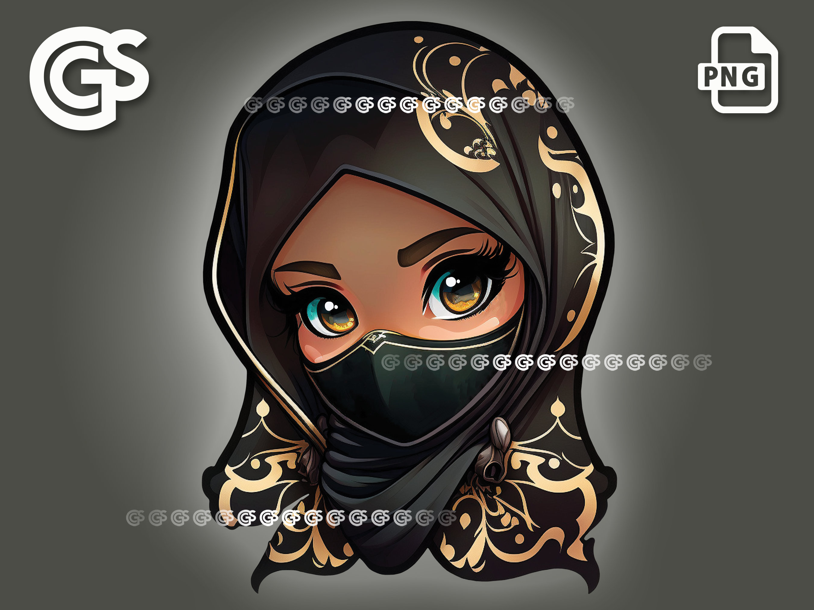 Woman in black hijab illustration, Muslim Islam Hijab Manga Anime