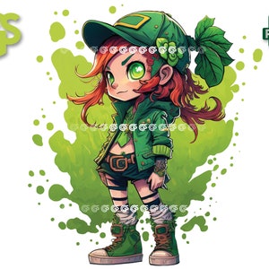Streetwear Leprechaun Girl PNG | Saint St Patricks Day TShirt Digital File | Lucky Irish | Sublimation, pngs designs