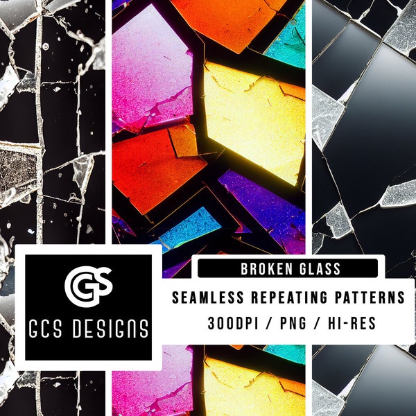 Seamless PNG Broken Glass | Seamless Pattern Repeating Design File, Digital Paper, Sublimation Background PNG, Fabric Patterns