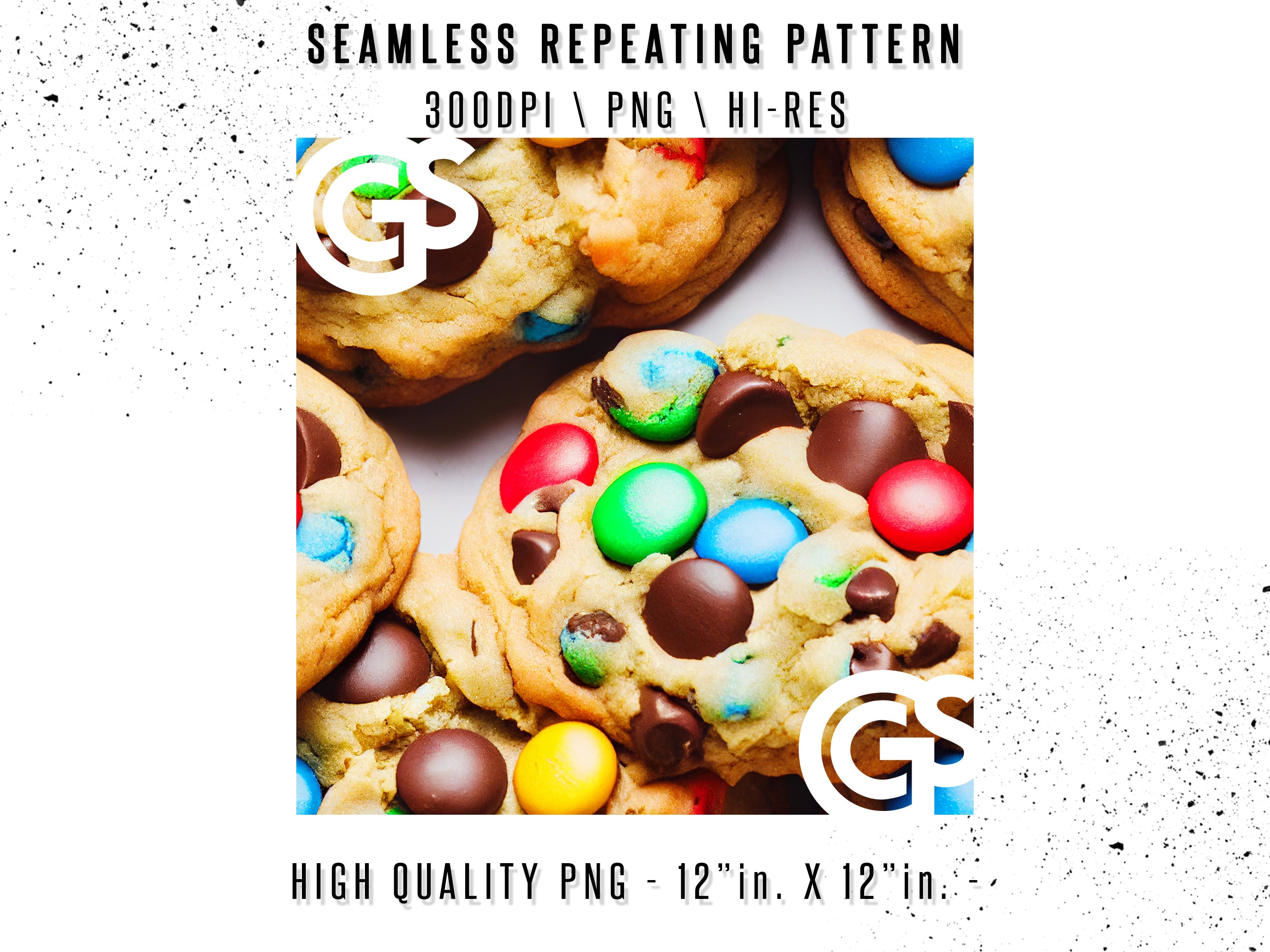 Digital Paper PNG Cookies Seamless Pattern Repeating Design - Etsy