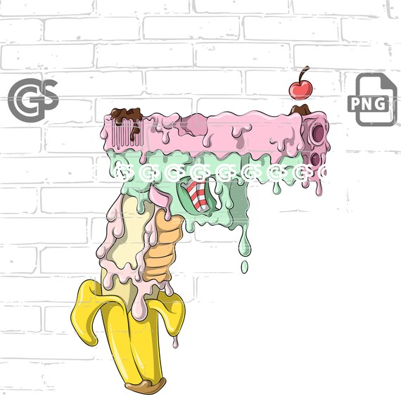 Ice Cream Glock PNG Graphic Tshirt Digital Design Urban Etsy