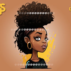 Afro Black Girl - PNG African American Queen, TShirt Design, Woman Melanin, Sublimation, Black Girl Magic, pngs designs