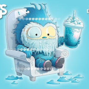 Icee Yeti PNG | Yetis T-Shirt Aufkleber Digitale Datei, Schneemann Liebhaber, Urban Streetwear Sublimation, Bigfüße, Pngs Designs