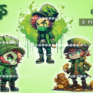 Cool Leprechaun Bundle (3) PNG | Saint St Patricks Day TShirt Digital File | Lucky Irish | Sublimation, pngs designs