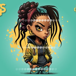 Grafiti de chica negra - PNG Reina afroamericana, diseño de camiseta, mujer melanina, sublimación, magia de chica negra