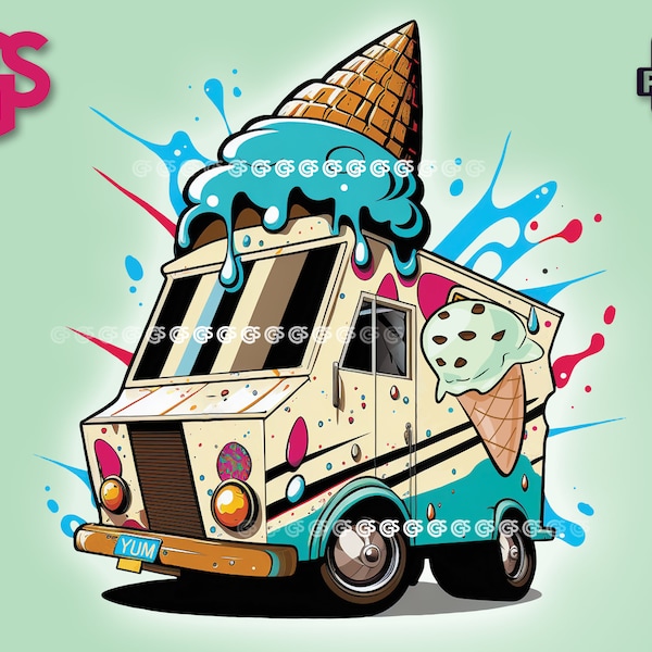 Graffiti Ice Cream Truck PNG File | Popsicle T-Shirt digital, Graffiti, dtg, Sublimation, Ice Cream Man ClipArt