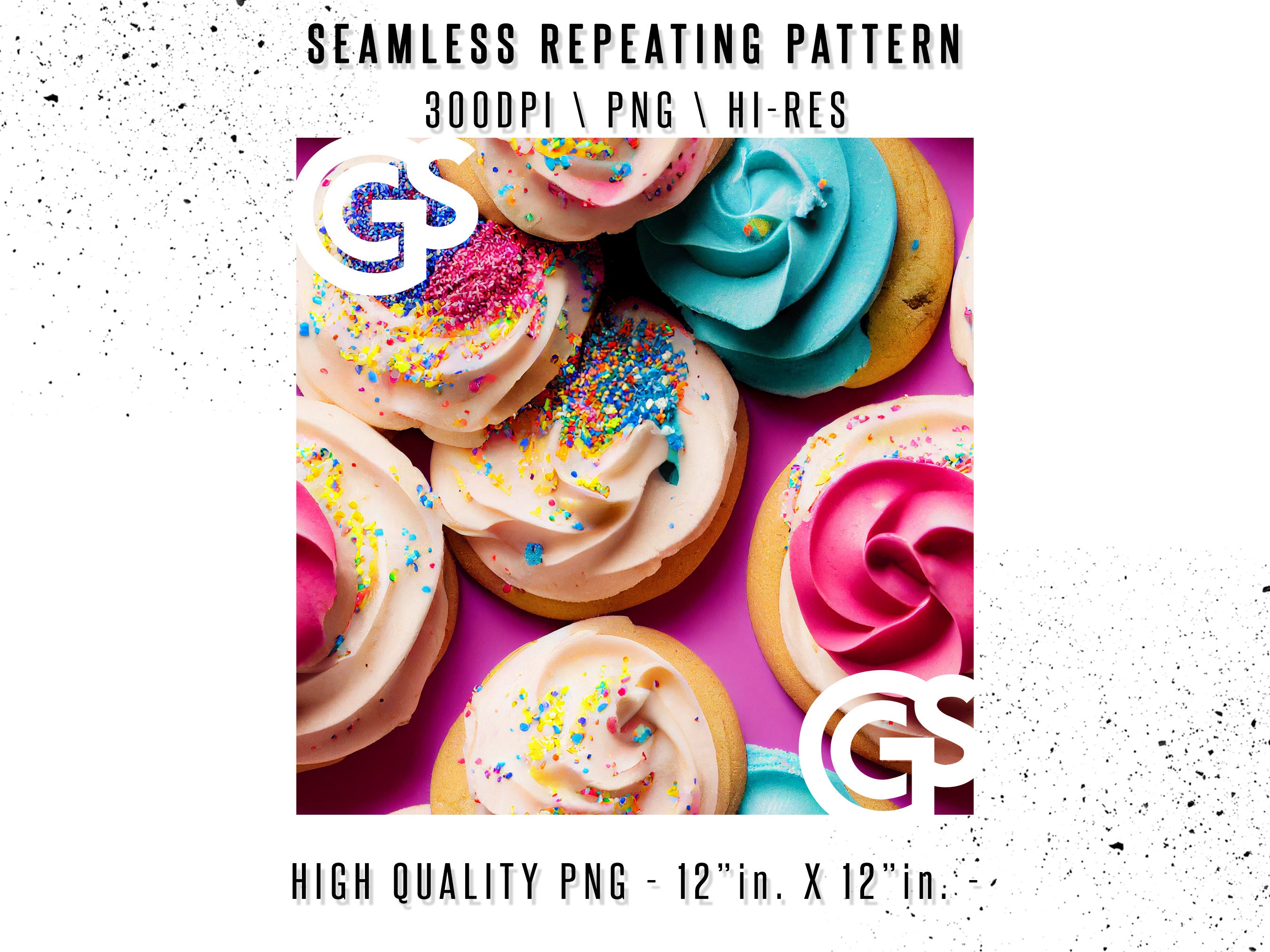 Digital Paper PNG Cookies Seamless Pattern Repeating Design - Etsy