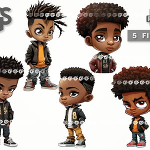 Cute Black Boy Bundle (5) PNG Afro African American King, TShirt Design, Man Melanin, Sublimation, Black Boy Joy, pngs designs