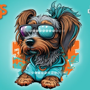 Chill Graffiti Dog PNG - Puppy T-Shirt Sticker Digital File, Dog Mom Dad Lover, Urban Streetwear Sublimation, pngs designs