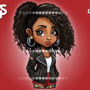 Cute Black Girl V2  - PNG Afro African American Queen, TShirt Design, Woman Melanin, Sublimation, Black Girl Magic