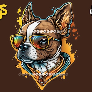 Cool Graffiti Dog PNG - Puppy T-Shirt Sticker Digital File, Dog Mom Dad Lover, Urban Streetwear Sublimation, pngs designs