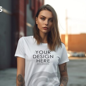 White Tshirt Mockup | Street Model Shirt Mockup | Digital Mockup | Template T Shirt Mockup | Digital Download