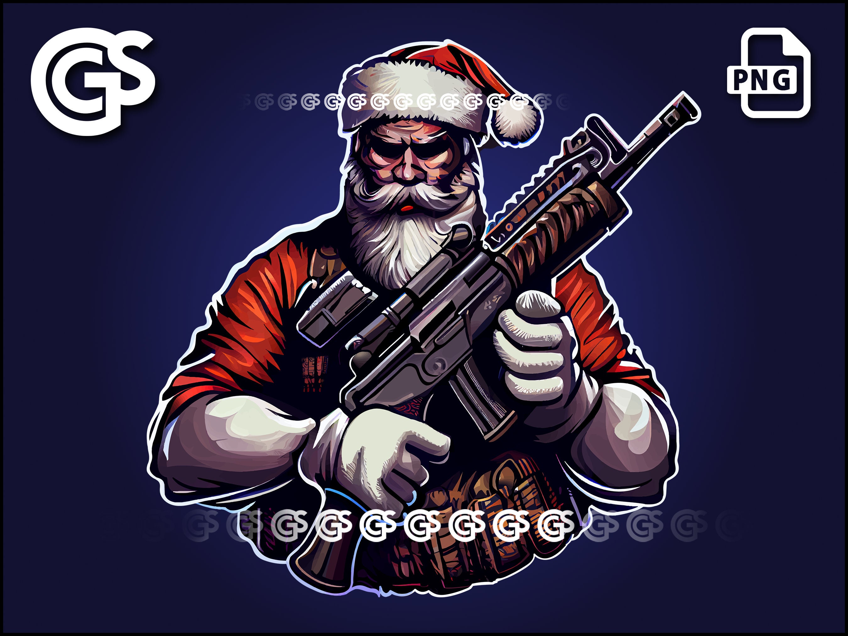 2nd Amendment Santa Claus PNG Christmas Digital T-shirt