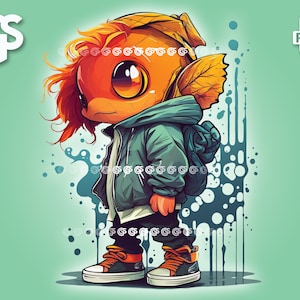 Chill Streetwear Goldfish PNG | Koi Graphic T-Shirt Digital File, Fish Lover, Urban Sublimation, Pet Animal, pngs designs