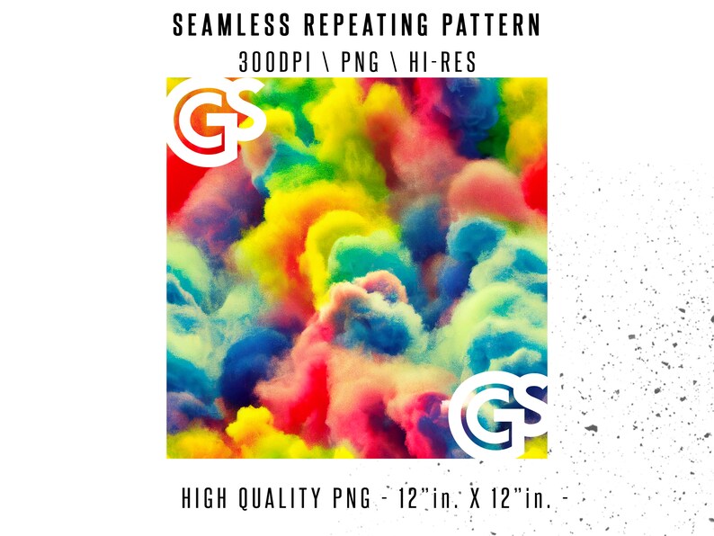 Digital Paper Rainbow Clouds - Seamless Pattern Repeating Design File ...