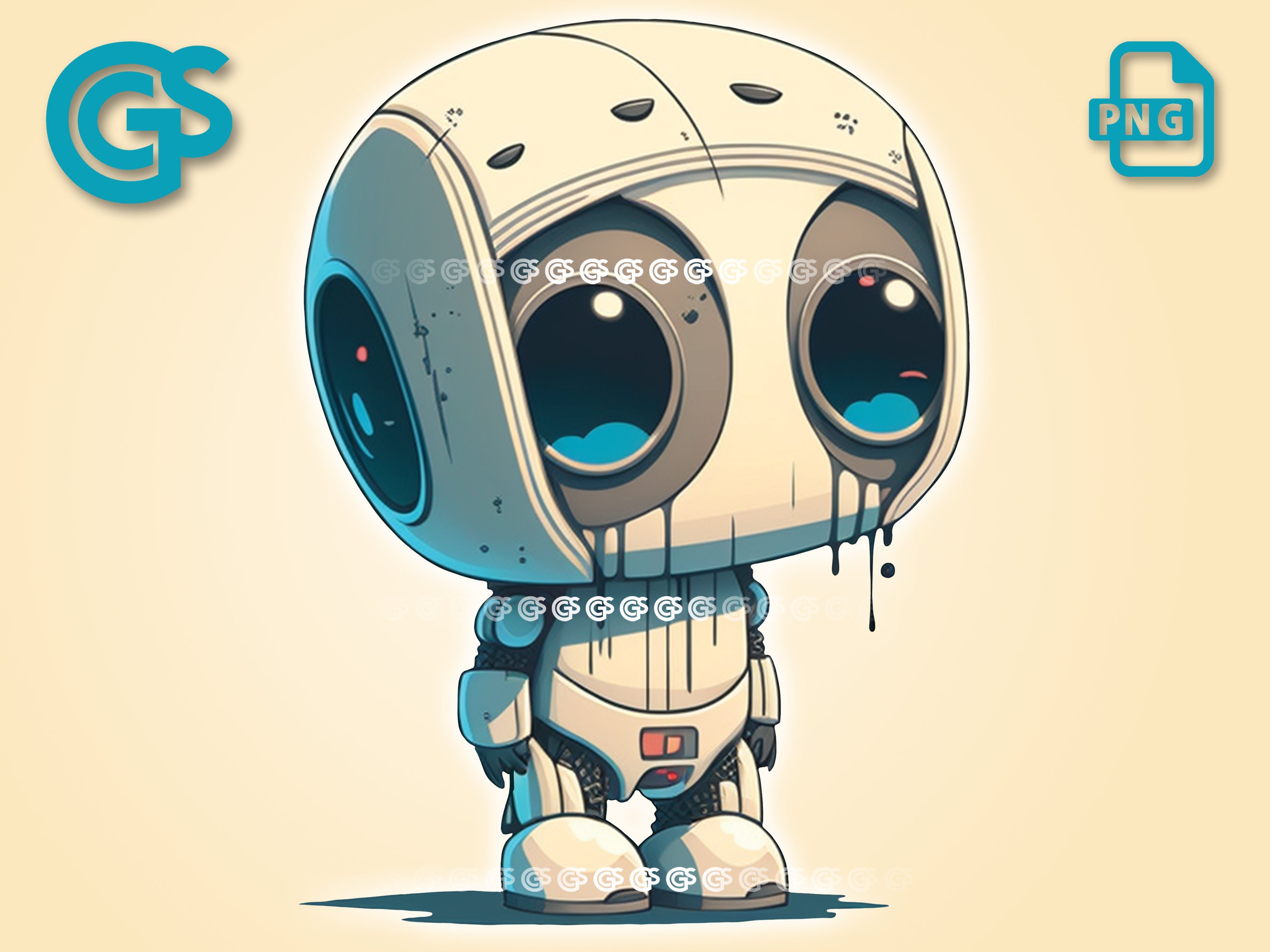 Cute Robots Clipart Digital Download Robots PNG Sublimation 