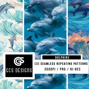 Nahtlose PNG Delfine | Nahtlose Muster-Design-Datei, Digitales Papier, Sublimation Hintergrund PNG, Stoffmuster