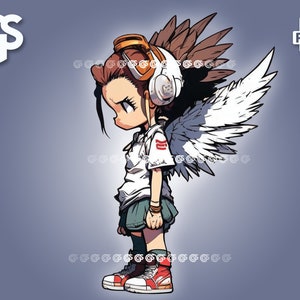 Streetwear Angel PNG | Angels T-Shirt Sticker Digital File, Angel Wings, Urban Streetwear Sublimation, Heaven, pngs designs