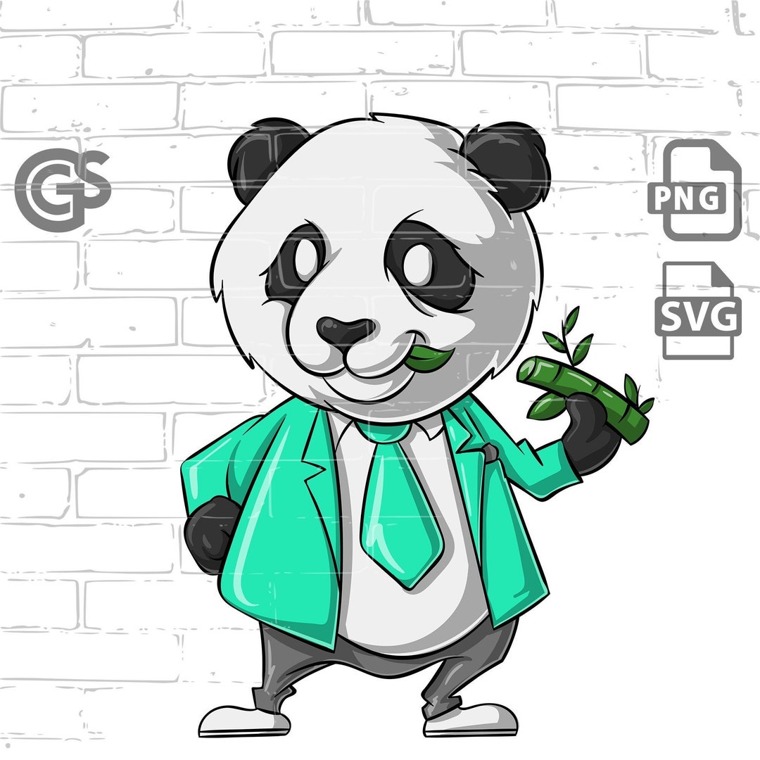 Panda in A Suit - PNG SVG Digital Download, , Sublimation, , Cute ...
