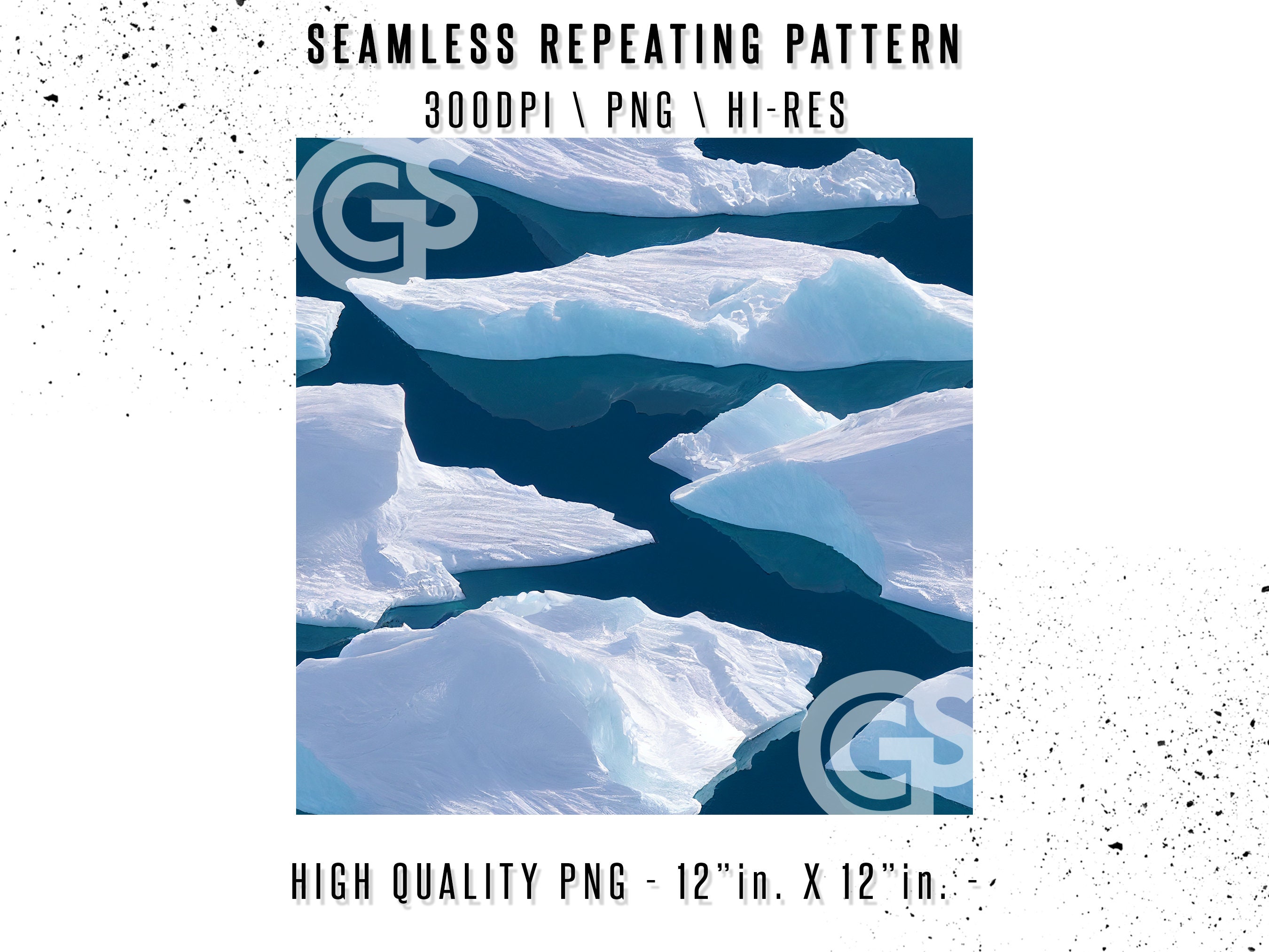 Ice Pattern Repeating Seamless PNG Glaciers Ice - Seamless Pattern Repeating Design File ...