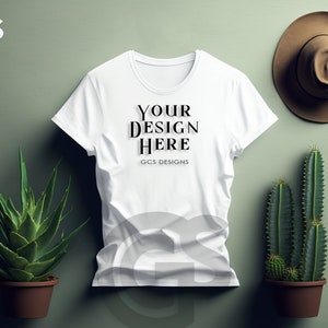 White Tshirt Mockup | Boho Wall Shirt Mockup | Digital Mockup | Template T Shirt Mockup | Digital Download