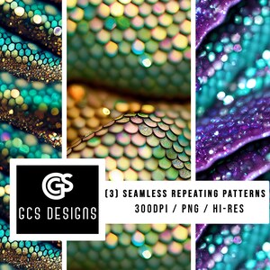 Digital Paper Mermaid Scales - Seamless Pattern Repeating Design File, Blurred Sublimation Background PNG, Glitter & Fabric Patterns