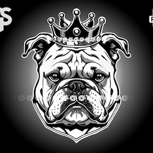 King Bulldog PNG Dog Lover Digital T-Shirt PNG, Sublimation Vector Logo, , Dogs Mom Dad, Pet Clip Art, pngs designs