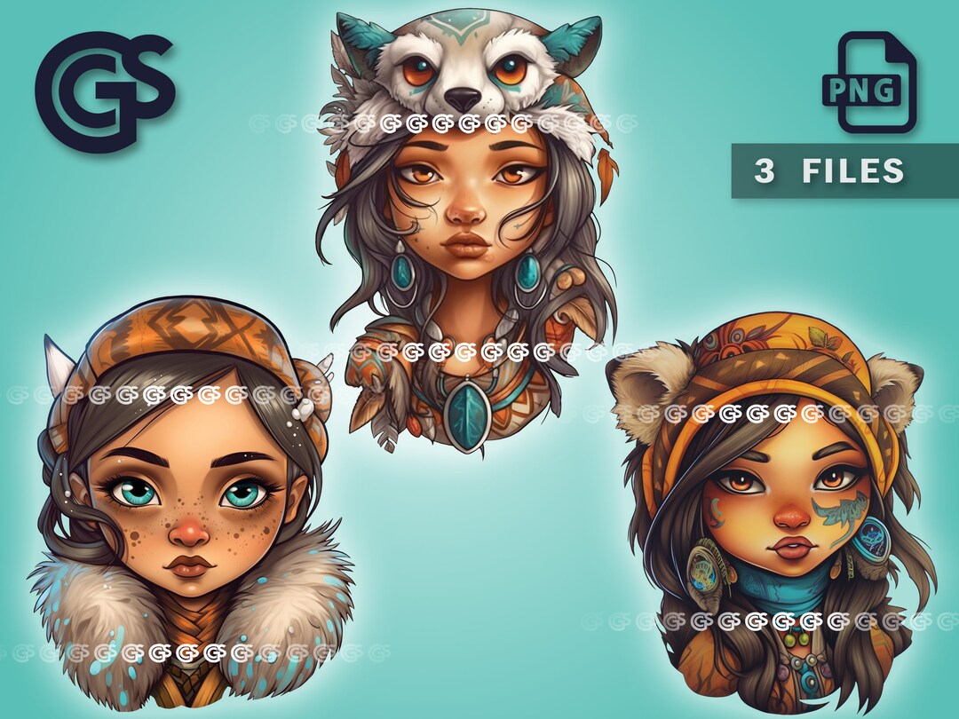 Beautiful Inuit Girl Bundle (3) PNG | Indigenous Tshirt Sticker Digital ...