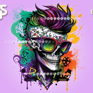 Cool Skullboy PNG - T-shirt graffiti, fichier numérique autocollant, DJ têtes de mort, sublimation streetwear urbain, dessins png
