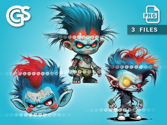 Evil Troll Bundle 3 PNG Graphic T-shirt Digital File, Trolls Dolls, Urban  Sublimation, Creepy Monster DTG Clipart -  Canada