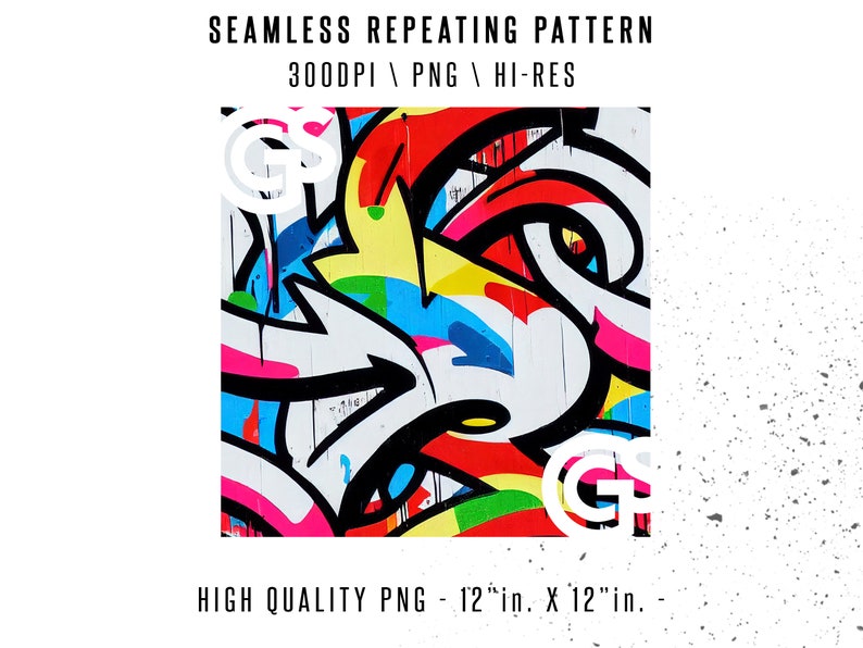 Digital Paper Graffiti Tagging Seamless Pattern Repeating Etsy
