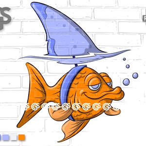 Undercover Fish - PNG, Graphic T-Shirt digital design,  png, Shark Fin, Cartoon Sublimation, Vector, Clip Art, pngs designs