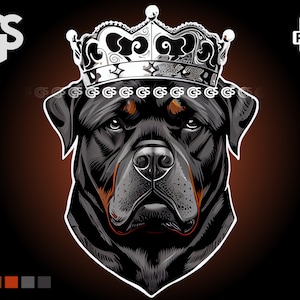 King Rottweiler PNG Dog Lover Digital T-Shirt PNG, Sublimation Vector Logo, , Dogs Mom Dad, Pet Clip Art, pngs designs