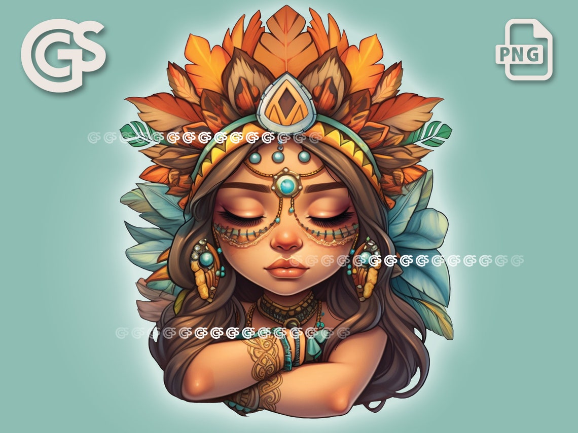 Aztec Princess PNG | Mexican Girl Tshirt Sticker Digital File, Urban ...